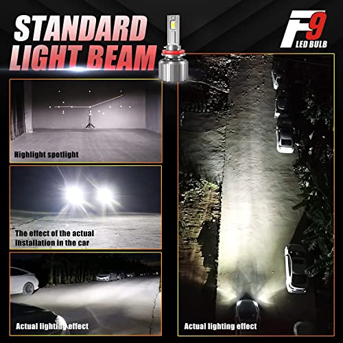 Diamond Vision LED F9 LED Headlight Bulbs available in multiple sizes, 38000 Lumen, 180W Ultimate Brightness LED, 6500K Pure White, New Double Wide LED Chip, Canbus